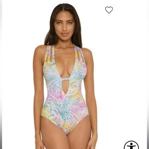 Becca by Rebecca Virtue Skylar Plunge One Piece Swimsuit